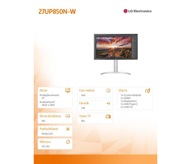 LG 27" 27UP850N-W Srebrny, Czarny - 1082834 - zdjęcie 9